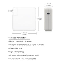 Load image into Gallery viewer, A1719 87W USB-C Charger with USB C cable for Apple MacBook Pro Air 87W 67W USB-C Laptop Power Supply A1719 Ac Adapter