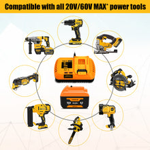 Load image into Gallery viewer, 12.6Ah 20v 60v Battery and Charger Combo for Dewalt 20v 60v Lithium Battery with Charger 12Ah DCB612 DCB609 Dewalt 20v/60v Battery and Charger Kit