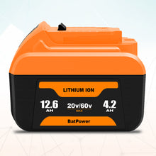 Load image into Gallery viewer, 12.6Ah 20v 60v Battery and Charger Combo for Dewalt 20v 60v Lithium Battery with Charger 12Ah DCB612 DCB609 Dewalt 20v/60v Battery and Charger Kit