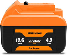 Load image into Gallery viewer, 12.6Ah 20v/60v DCB612 Lithium Battery for Dewalt 20V 60V Battery DCB612 DCB615 DCB609 DCB606 12Ah 9Ah 6Ah 20V/60V Battery Dewalt 20v/60v Max Battery