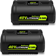 Load image into Gallery viewer, 6.5AH 40V OP4040 OP40404 Lithium Battery for Ryobi 40V Battery 4.0Ah Compatible with Ryobi 40v 3.0Ah OP40301 2.6Ah OP40261 2.0Ah OP40201 Battery