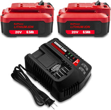 Load image into Gallery viewer, 6.5Ah CMCB204 20V V20 Battery with Charger Combo Replacement for CRAFTSMAN 20V Battery and Charger Kit CBCB104 20V 6.0Ah CMCB206 4.0Ah CMCB204