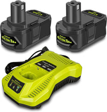 Load image into Gallery viewer, 6.5AH 18V Lithium Battery with Charger Combo for Ryobi 18 Volt ONE+ Battery and Charger Kit P117 P193 PBP007 PBP005 PBP004 P108 6Ah 5Ah 4Ah