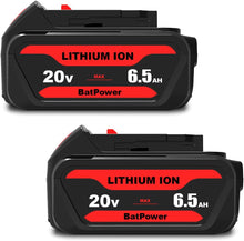 Load image into Gallery viewer, 20V 6.5Ah DCB206 Battery for Dewalt 20V Max Battery 6 Ah DCB206 5 Ah DCB205-2 4 Ah DCB204 Dewalt 20V MAX XR Battery Lithium Ion 6.0Ah 5.0Ah 4.0Ah