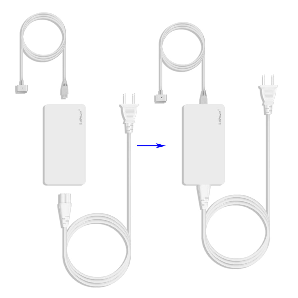 85W 60W 45W Slim Macbook Pro Charger Power Adapter for MacBook Pro Air Retina A1424 A1398 A1343 A1222 A1172 A1290 MD506LL/A MC556LL/B with QC USB Port