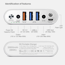 Load image into Gallery viewer, AT26DS 26800mAh Surface Laptop External Battery with 140W Power Delivery for Microsoft Surface Pro Laptop Power Bank Surface Go External Battery iPhone iPad Samsung Galaxy Google Pixel Power Bank-(TSA-Approved)