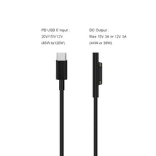 Load image into Gallery viewer, AT3APS 60W PD USB-C to Surface Charge Cable for Microsoft Surface Laptop Pro Go (PD to Surface Charger Charging cable)