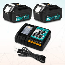 Load image into Gallery viewer, 6.5Ah BL1860B 18V Lithium Battery with Charger Combo for Makita 18 Volts Battery and Charger Kit DC18RC 18V 6Ah 5Ah 4Ah 3Ah BL1850B BL1840B BL1830B