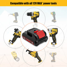 Load image into Gallery viewer, 12V 4Ah DCB120 Battery Replacement for Dewalt 12V Max Battery 1.5Ah DCB120 2.0Ah DCB122 3.0Ah DCB124 Dewalt 12v Battery Lithium Ion 3Ah 2Ah 1.5Ah