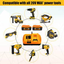 Load image into Gallery viewer, 6.5Ah 20V Max Batteries with Charger Kit Replacement for Dewalt 20V Battery with Charger Combo DCB118 6Ah 5Ah 4Ah DCB206 DCB204 DCB205-2 Compatible with Dewalt 20v Battery and Charger