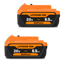 Load image into Gallery viewer, 20V Max 6.5Ah Lithium Ion Battery for Dewalt 20V Max 5.0Ah Battery DCB205-2 Dewalt DCD/DCF/DCG/DCS tools 20v Max XR Battery 5.0Ah 4.0Ah 3.0Ah