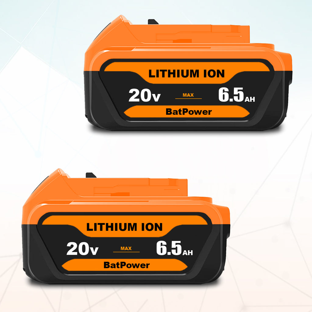 6.5Ah 20V Max Batteries with Charger Kit Replacement for Dewalt 20V Battery with Charger Combo DCB118 6Ah 5Ah 4Ah DCB206 DCB204 DCB205-2 Compatible with Dewalt 20v Battery and Charger