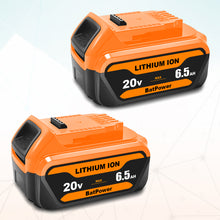 Load image into Gallery viewer, 20V 6.5Ah DCB204 Battery Replacement for Dewalt 20V MAX 4.0Ah Battery DCB204 Compatible with Dewalt 20v Max DCD/DCF/DCG/DCS Tools Battery 4Ah 3Ah 2AH