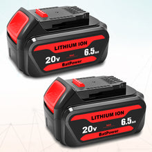 Load image into Gallery viewer, 20V 6.5Ah DCB206 Battery for Dewalt 20V Max Battery 6 Ah DCB206 5 Ah DCB205-2 4 Ah DCB204 Dewalt 20V MAX XR Battery Lithium Ion 6.0Ah 5.0Ah 4.0Ah