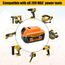 Load image into Gallery viewer, 20V Max 6.5Ah Lithium Ion Battery for Dewalt 20V Max 5.0Ah Battery DCB205-2 Dewalt DCD/DCF/DCG/DCS tools 20v Max XR Battery 5.0Ah 4.0Ah 3.0Ah