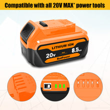 Load image into Gallery viewer, 20V 8.5Ah DCB207 Battery Replacement for Dewalt 20V Battery 7.0Ah 6.0Ah 5.0Ah 4.0Ah DCB206 DCB207 DCB204 Lithium Battery Dewalt 20v Max XR Battery