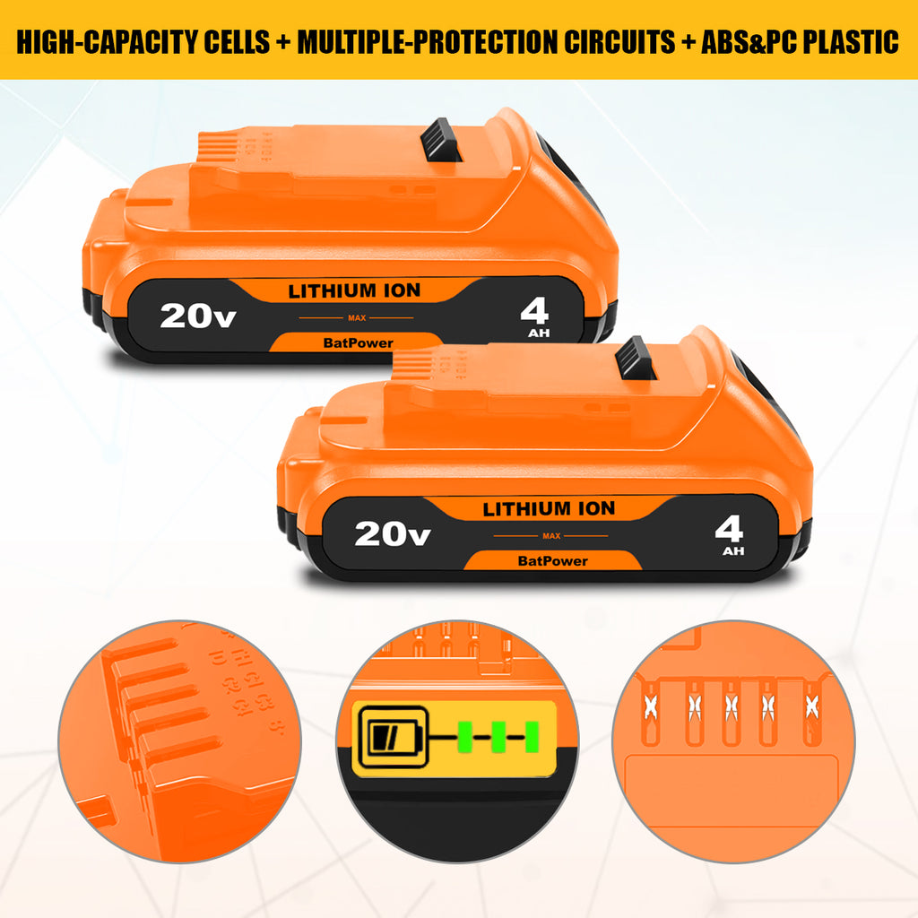 20V MAX Battery Compact 4.0Ah DCB230 Replacement for Dewalt 20V Max Compact Battery 3.0Ah DCB230 Compatible with Dewalt 20V 3Ah Compact Battery DCB230