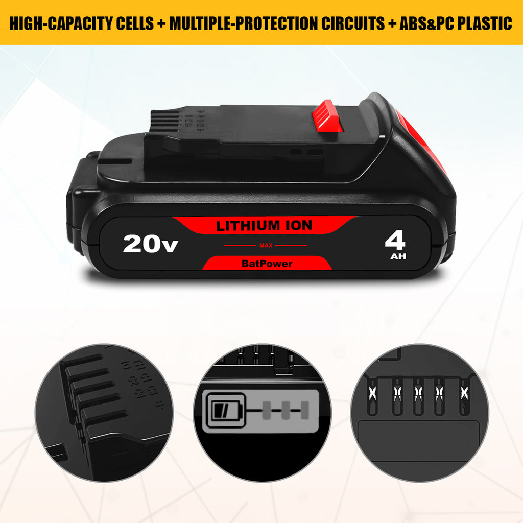 20V MAX 4.0Ah DCB230 Compact Battery Replacement for Dewalt 20V Battery 3Ah DCB230 2Ah DCB203 1.5Ah DCB201 Dewalt 20V MAX XR 3.0Ah Lithium Battery