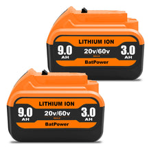 Load image into Gallery viewer, 9Ah 20V/60V Battery DCB609 for Dewalt 20v 60v Max Battery 9.0Ah 6.0Ah DCB609 DCB606 20v 60v Battery Compatible with Dewalt 9 Ah 20v/60v Battery