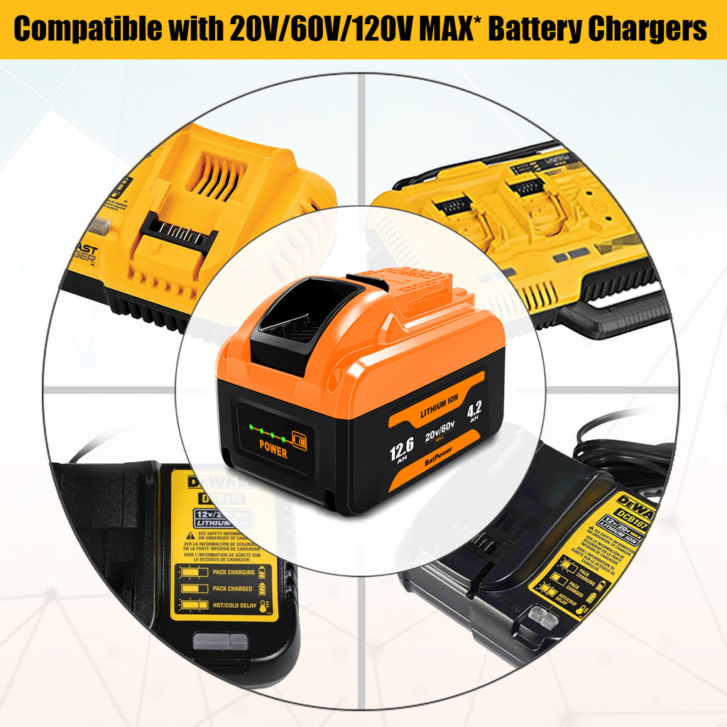 12.6Ah 20v/60v DCB612 Lithium Battery for Dewalt 20V 60V Battery DCB612 DCB615 DCB609 DCB606 12Ah 9Ah 6Ah 20V/60V Battery Dewalt 20v/60v Max Battery