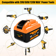 Load image into Gallery viewer, 12.6Ah 20v/60v DCB612 Lithium Battery for Dewalt 20V 60V Battery DCB612 DCB615 DCB609 DCB606 12Ah 9Ah 6Ah 20V/60V Battery Dewalt 20v/60v Max Battery