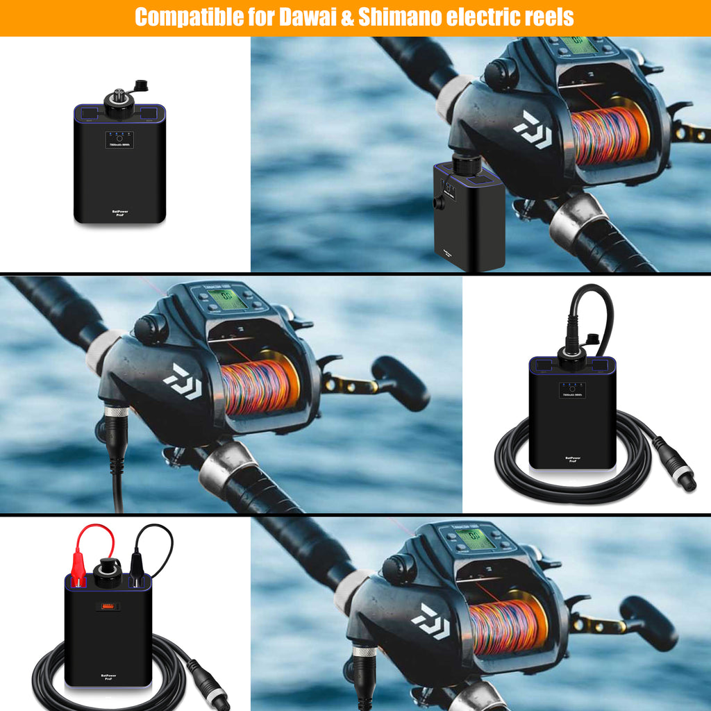 7.8Ah-15Ah Electric Fishing Reel Battery for Daiwa Tanacom 1200 1000 800 750 500 Seaborg 1200MJ SB800MJ 800MJ 500MJ Shimano Electric Reel Battery