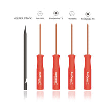 Load image into Gallery viewer, KIT 5pcs MacBook Repair Tool Kit Precision P5 Pentalobe Screwdriver T5 Torx Tri Wing Phillips Screwdriver with S2 Steel for MacBook Pro Air with Retina Display &amp; Razer HP Dell laptop Screwdriver