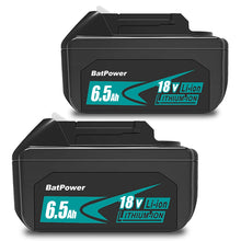 Load image into Gallery viewer, BL1860B 6.5Ah 18 Volt Lithium ion Battery for Makita 18V Battery 6.0Ah 5.0Ah 4.0Ah 3.0Ah 2.0Ah BL1860B BL1850B BL1840B BL1830B BL1820B Compatible with Makita 18V LXT Battery