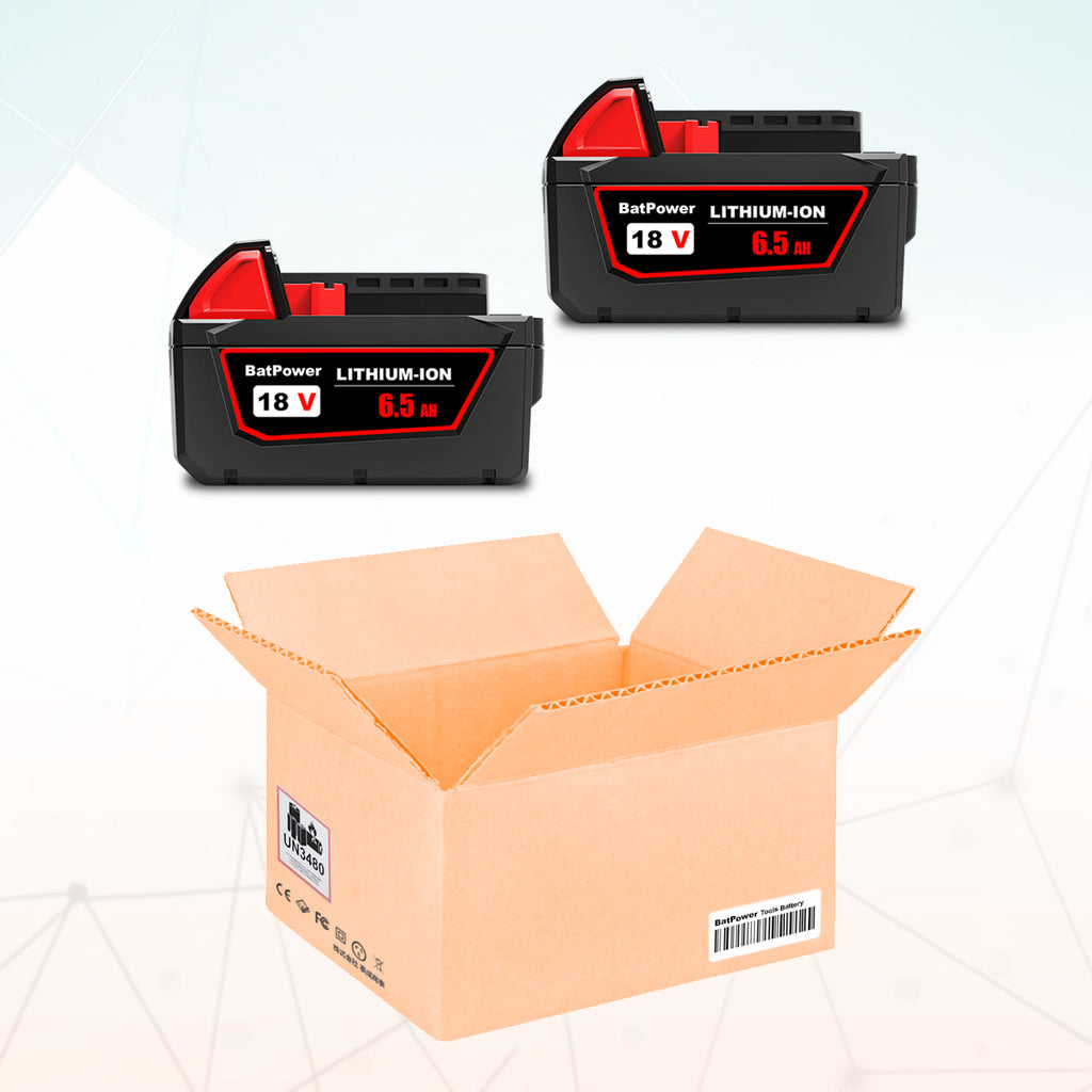 48-11-1850 6.5AH 18V Lithium XC Extended Capacity Battery Replacement for Milwaukee 18V M18 Battery 5.0Ah 4.0Ah 3.0Ah