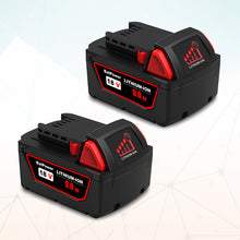 Load image into Gallery viewer, 48-11-1880 18V 9.0AH High Capacity Battery Replacement for Milwaukee 18V Lithium XC Battery M18 8.0Ah 144Wh 6.0Ah 108Wh 5.0Ah 90Wh