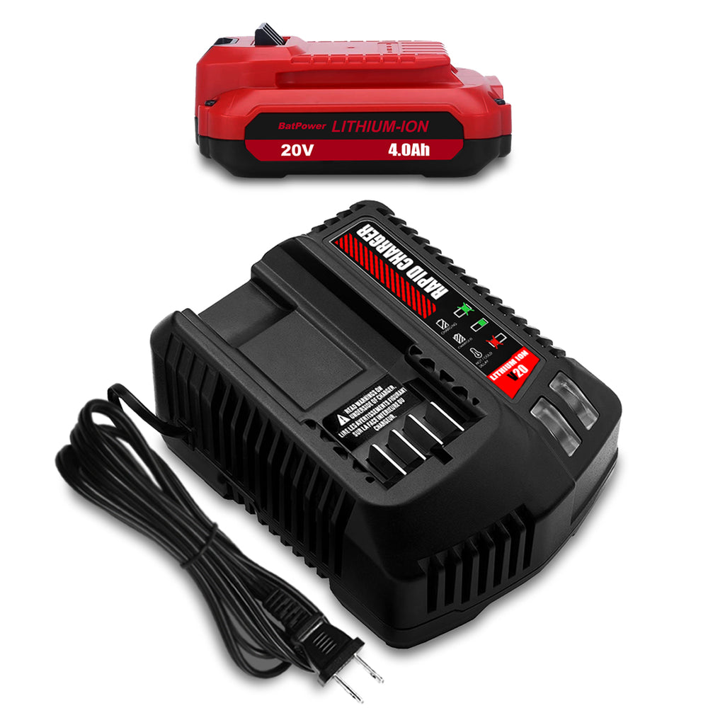 4.0Ah CMCB202 20V V20 Compact Batteries with Charger Combo Replacement BatPower