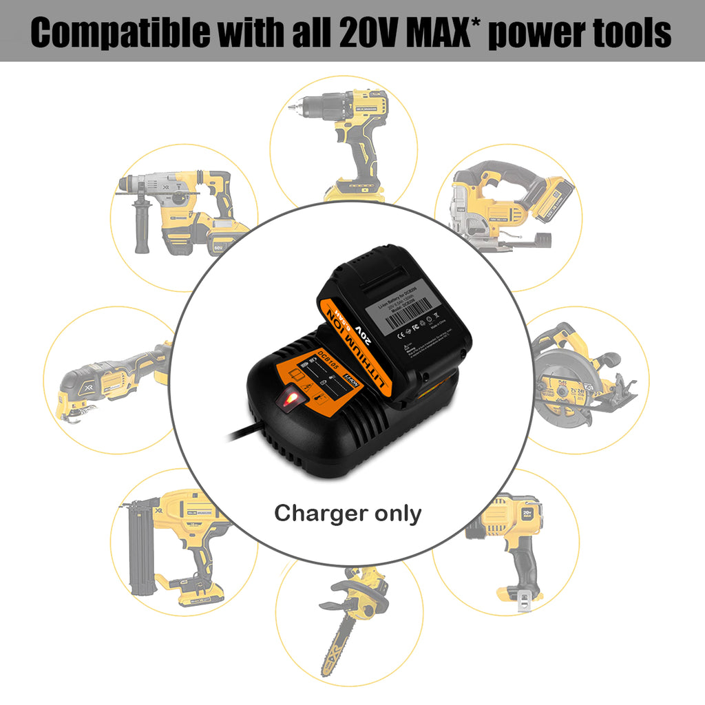 DCB105 12V 20V Battery Charger Replacement for Dewalt 12V 20V Battery Charger