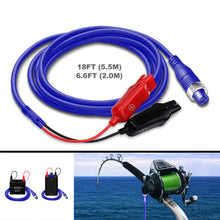 Load image into Gallery viewer, 6.6FT-18FT-Electric Fishing Reel Battery Power Cord for Banax Kaigen 7000 1500 1000 500 300 150 Electric Reels Cable 2M-5.5M