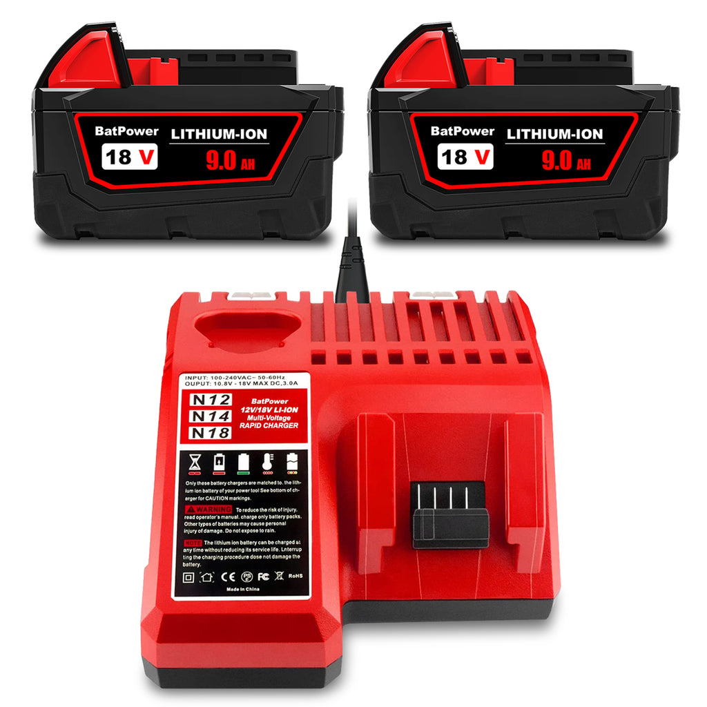 18V 9.0AH 48 11 1890 High Output Battery with Charger Combo Replacemen BatPower