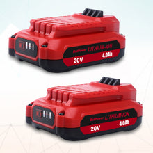 Load image into Gallery viewer, 4.0Ah CMCB202 20V V20 Compact Batteries with Charger Combo Replacement for CRAFTSMAN 20V V20 Battery and Charger Kit CMCB104 20V 1.5Ah CMCB201-2 2.0Ah