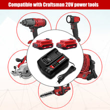 Load image into Gallery viewer, 4.0Ah CMCB202 20V V20 Compact Batteries with Charger Combo Replacement for CRAFTSMAN 20V V20 Battery and Charger Kit CMCB104 20V 1.5Ah CMCB201-2 2.0Ah