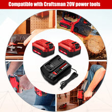 Load image into Gallery viewer, 6.5Ah CMCB204 20V V20 Battery with Charger Combo Replacement for CRAFTSMAN 20V Battery and Charger Kit CBCB104 20V 6.0Ah CMCB206 4.0Ah CMCB204