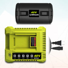 Load image into Gallery viewer, 6.5AH 40V Lithium Battery and Charger Combo for Ryobi 40V Battery with Charger Kit OP401 OP40602 OP40601 6Ah 5Ah 4Ah 3Ah Ryobi 40V Battery and Charger