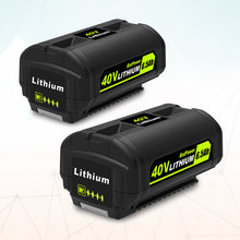 Load image into Gallery viewer, 6.5AH 40V OP4040 OP40404 Lithium Battery for Ryobi 40V Battery 4.0Ah Compatible with Ryobi 40v 3.0Ah OP40301 2.6Ah OP40261 2.0Ah OP40201 Battery