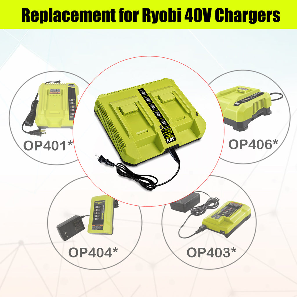 6.5AH 40V Lithium Battery and Charger Combo for Ryobi 40V Battery with Charger Kit OP401 OP40602 OP40601 6Ah 5Ah 4Ah 3Ah Ryobi 40V Battery and Charger