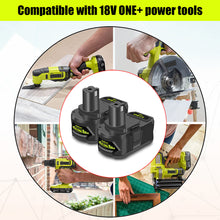 Load image into Gallery viewer, RB18L50 6.5Ah 18 Volt Lithium-Ion High Capacity Battery for Ryobi 18V 5.0Ah Battery RB18L50 Compatible with Ryobi 18 Volt ONE+ Battery 5Ah 4Ah 3Ah