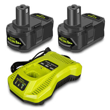 Load image into Gallery viewer, 6.5AH 18V Lithium Battery with Charger Combo for Ryobi 18 Volt ONE+ Battery and Charger Kit P117 P193 PBP007 PBP005 PBP004 P108 6Ah 5Ah 4Ah