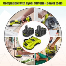 Load image into Gallery viewer, 6.5AH 18V Lithium Battery with Charger Combo for Ryobi 18 Volt ONE+ Battery and Charger Kit P117 P193 PBP007 PBP005 PBP004 P108 6Ah 5Ah 4Ah