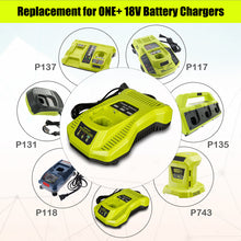 Load image into Gallery viewer, 6.5AH 18V Lithium Battery with Charger Combo for Ryobi 18 Volt ONE+ Battery and Charger Kit P117 P193 PBP007 PBP005 PBP004 P108 6Ah 5Ah 4Ah