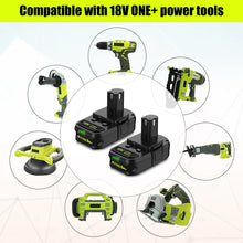 Load image into Gallery viewer, P190 18 Volt 4.0Ah Compact Battery for Ryobi 18V Battery 3.0Ah 2.0Ah 1.5Ah P190 P191 PBP003 PBP006 P189 PBP002 Compatible with Ryobi 18 Volt ONE+ Battery 2Ah 36Wh 1.5Ah 27Wh 3Ah 54Wh