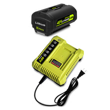 Load image into Gallery viewer, 6.5AH 40V Lithium Battery and Charger Combo for Ryobi 40V Battery with Charger Kit OP401 OP40602 OP40601 6Ah 5Ah 4Ah 3Ah Ryobi 40V Battery and Charger