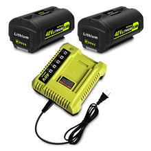 Load image into Gallery viewer, 6.5AH 40V Lithium Battery and Charger Combo for Ryobi 40V Battery with Charger Kit OP401 OP40602 OP40601 6Ah 5Ah 4Ah 3Ah Ryobi 40V Battery and Charger