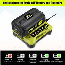 Load image into Gallery viewer, 6.5AH 40V Lithium Battery and Charger Combo for Ryobi 40V Battery with Charger Kit OP401 OP40602 OP40601 6Ah 5Ah 4Ah 3Ah Ryobi 40V Battery and Charger