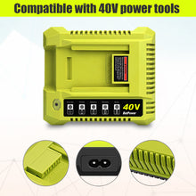 Load image into Gallery viewer, OP401 40V Rapid Battery Charger for Ryobi 40V Rapid Charger OP401, Compatible with Ryobi 40V 6Ah 5Ah 4Ah 3Ah 2.5Ah 2Ah Lithium Battery Fast Charger