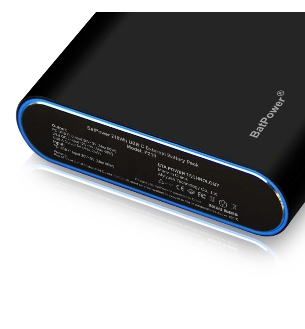 BatPower USB C Portable Charger External Battery Power Bank for HP Spectre X360